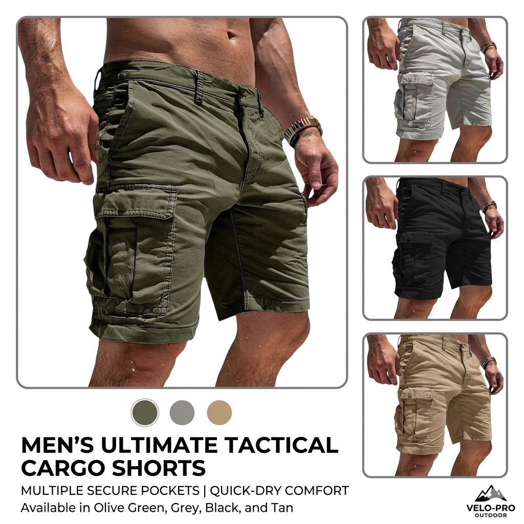 Men’s Utility Cargo Shorts – Lightweight Multi-Pocket Outdoor Shorts