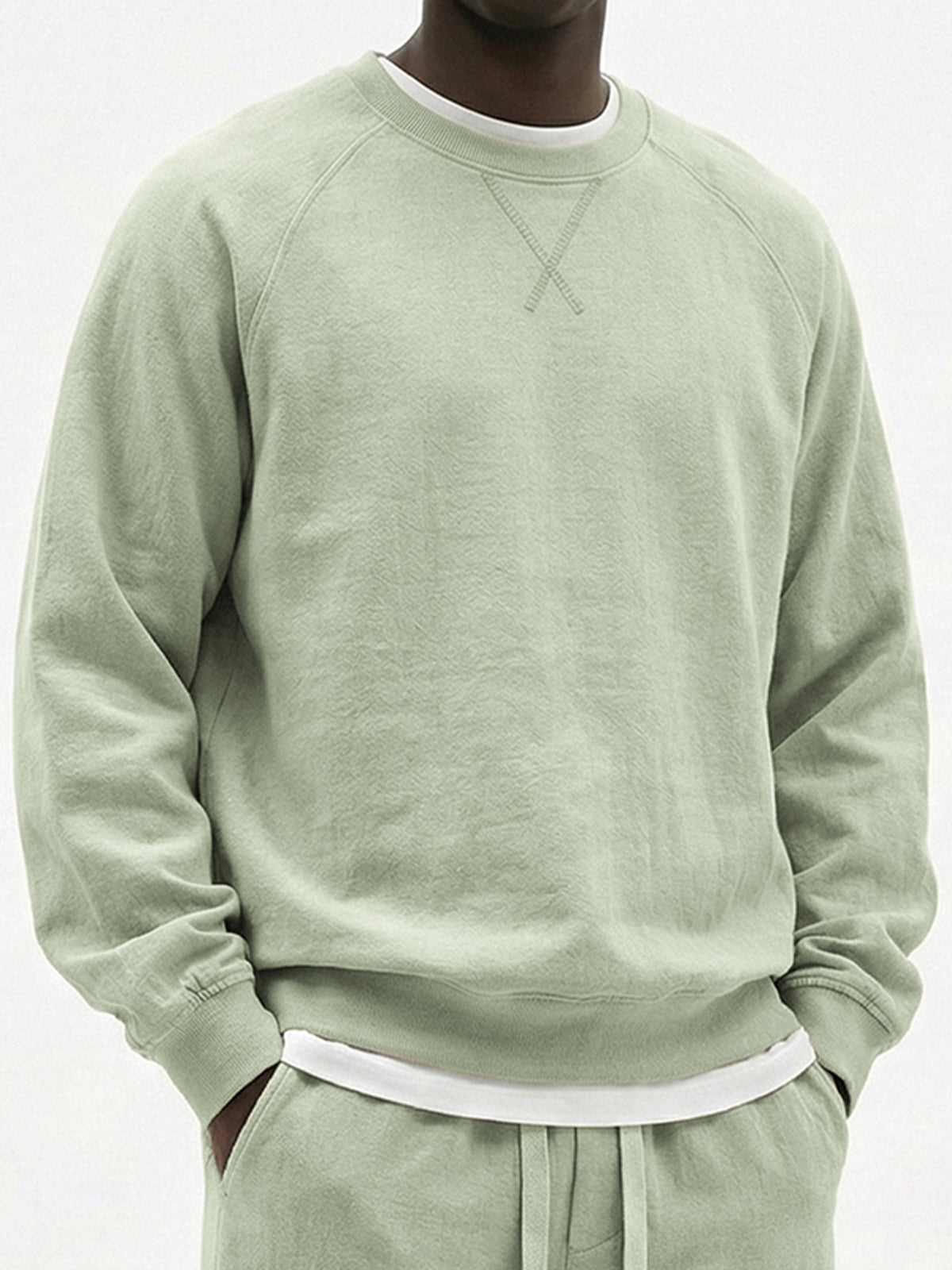 Men's Casual Cotton Embroidered Patchwork Long-Sleeve T-Shirt