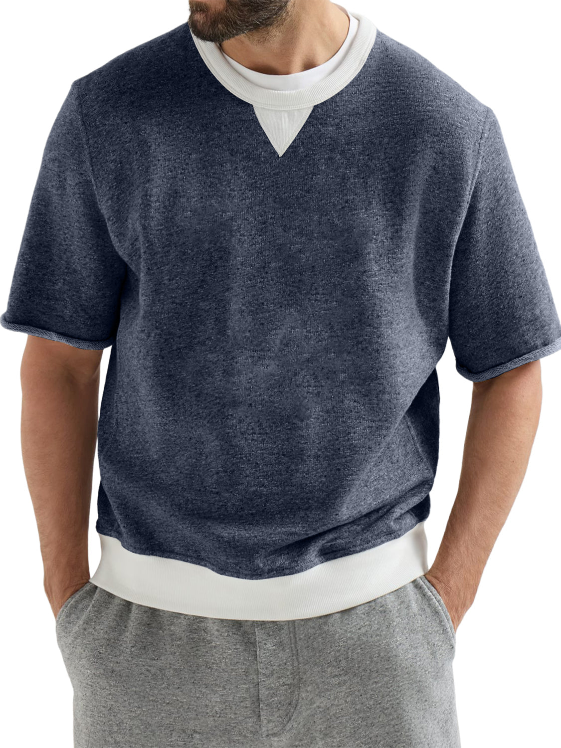 Men's French-style Terry Cloth Athletic T-shirt