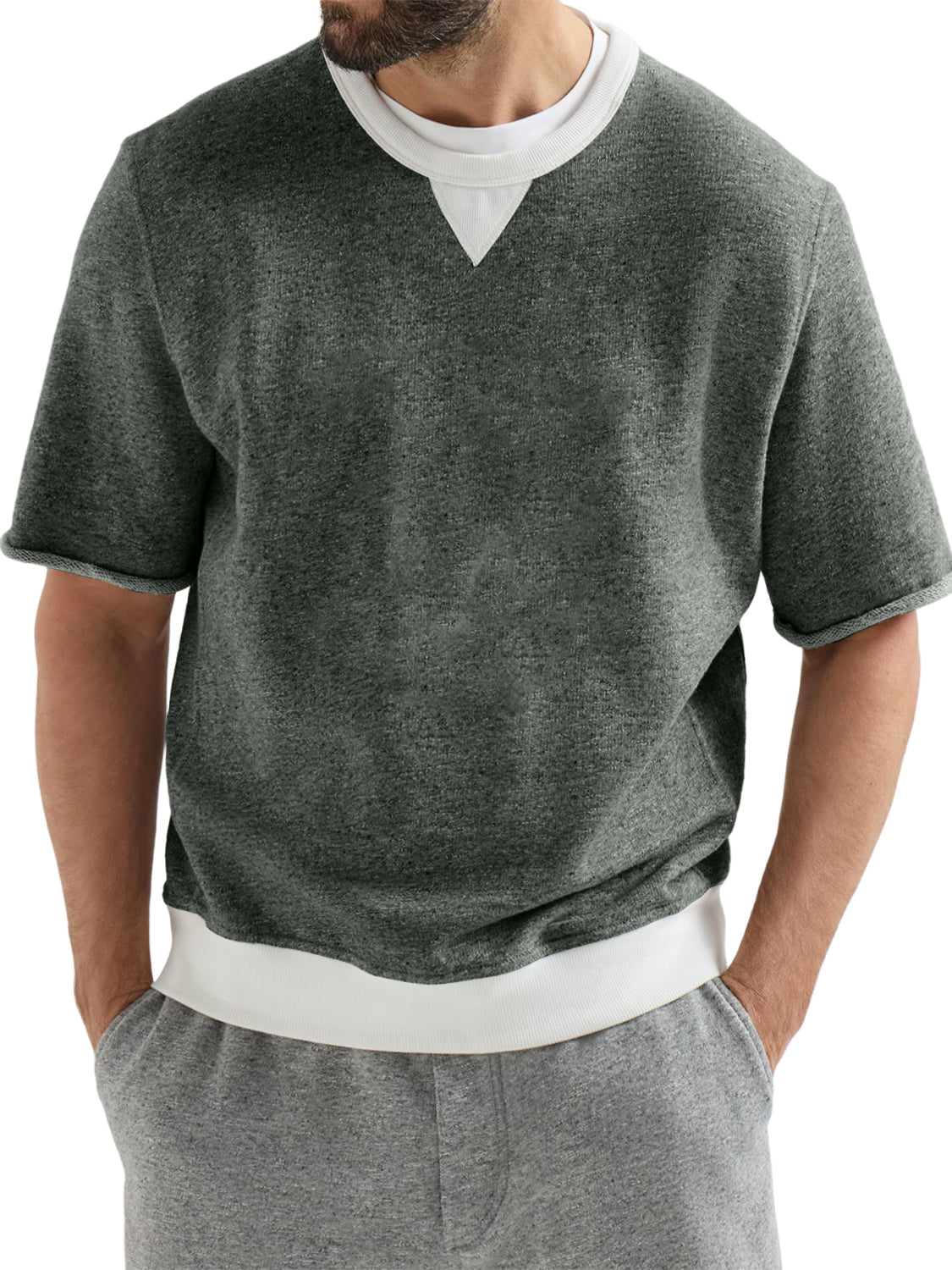 Men's French-style Terry Cloth Athletic T-shirt