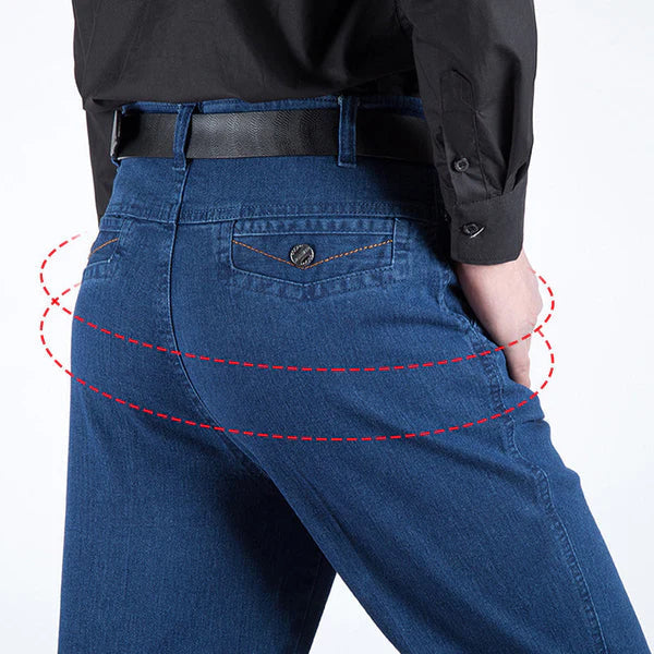 Men’s High Waist Straight Fit Jeans（50% OFF）