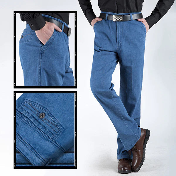 Men’s High Waist Straight Fit Jeans（50% OFF）