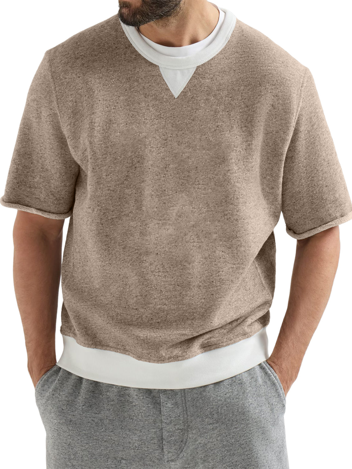 Men's French-style Terry Cloth Athletic T-shirt