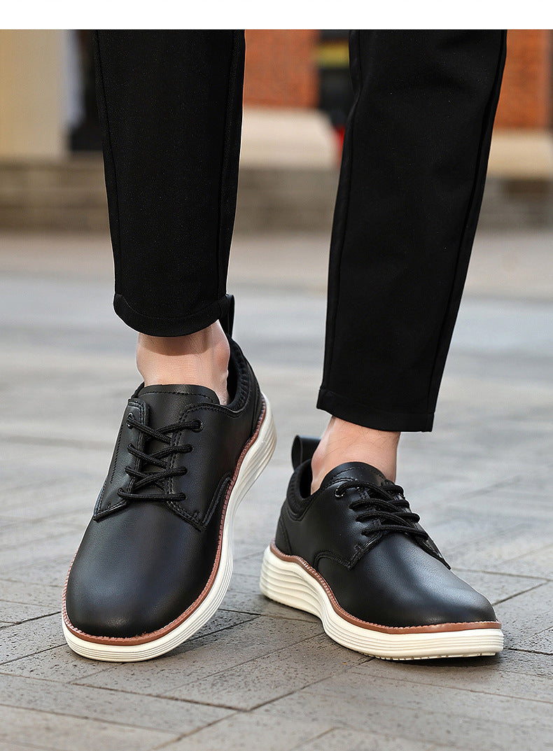 Men’s Comfortable Lace-Up Brogue Sneakers – Genuine Leather, Arch Support, Wide-Toe Fit, Shock-Absorbing Sole for All-Day Comfort