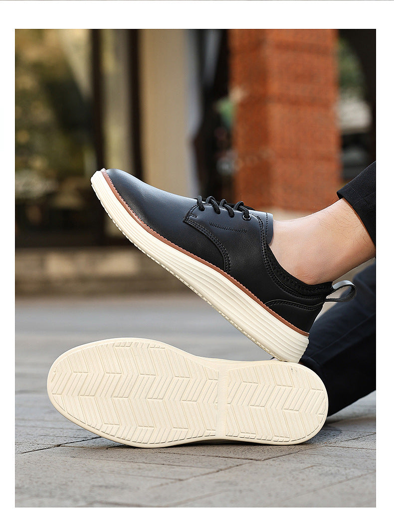 Men’s Comfortable Lace-Up Brogue Sneakers – Genuine Leather, Arch Support, Wide-Toe Fit, Shock-Absorbing Sole for All-Day Comfort