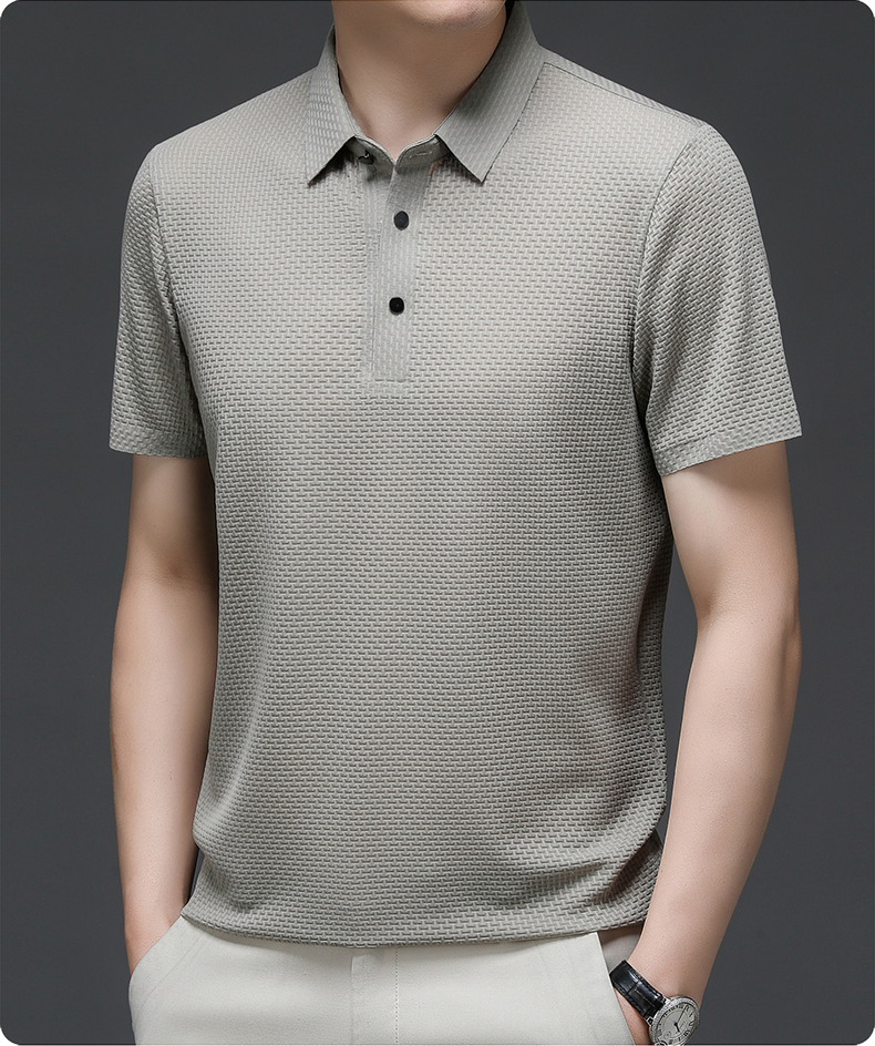 Men’s Ice Silk Polo Shirt – Breathable Summer Smart Casual Tee