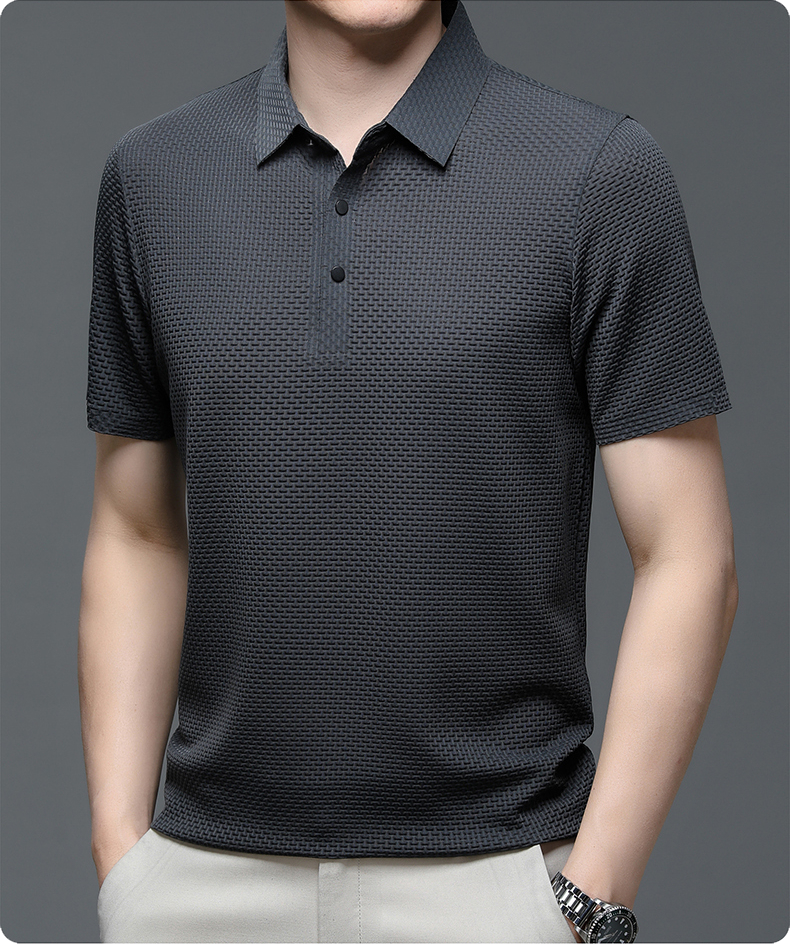 Men’s Ice Silk Polo Shirt – Breathable Summer Smart Casual Tee
