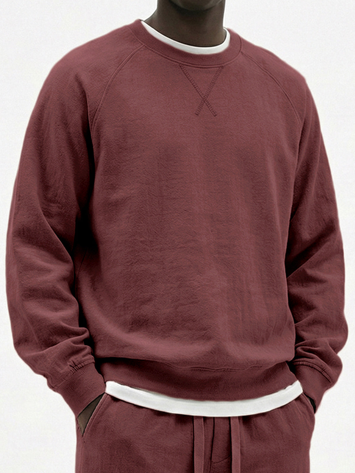 Men's Casual Cotton Embroidered Patchwork Long-Sleeve T-Shirt