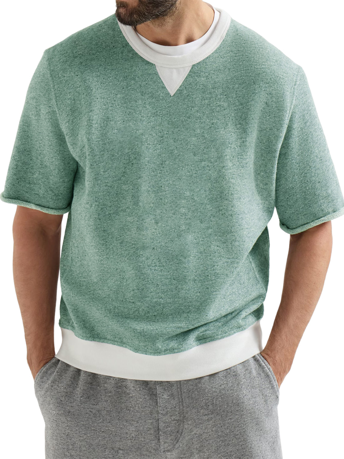 Men's French-style Terry Cloth Athletic T-shirt
