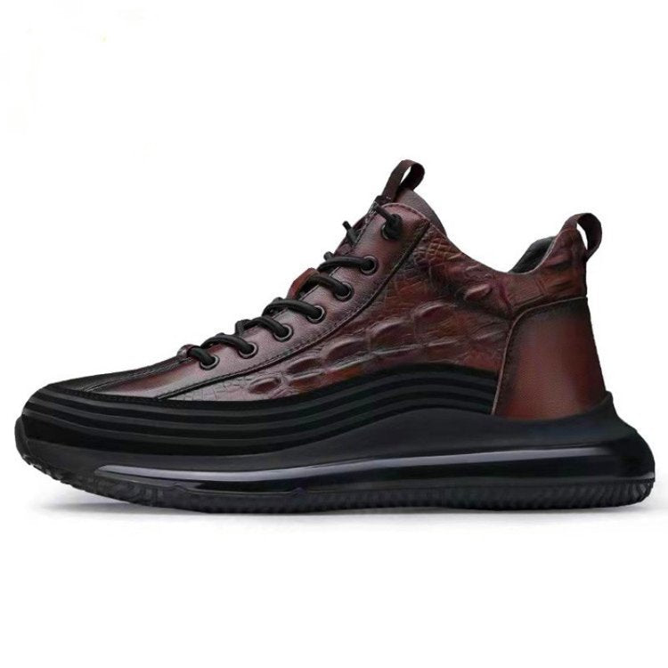 Men’s Casual Cowhide Leather Air Cushion Shoes – Comfortable Everyday Walking Sneakers