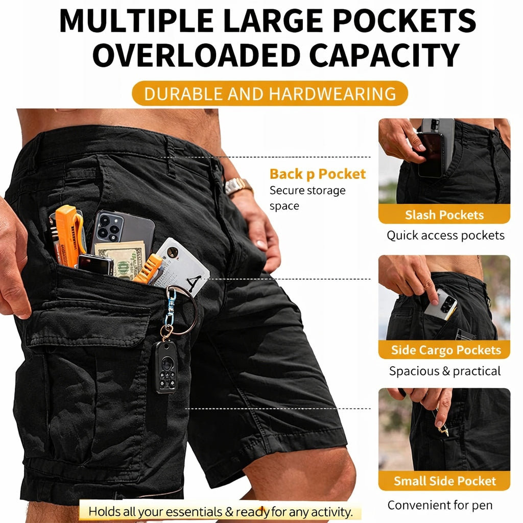 Men’s Utility Cargo Shorts – Lightweight Multi-Pocket Outdoor Shorts