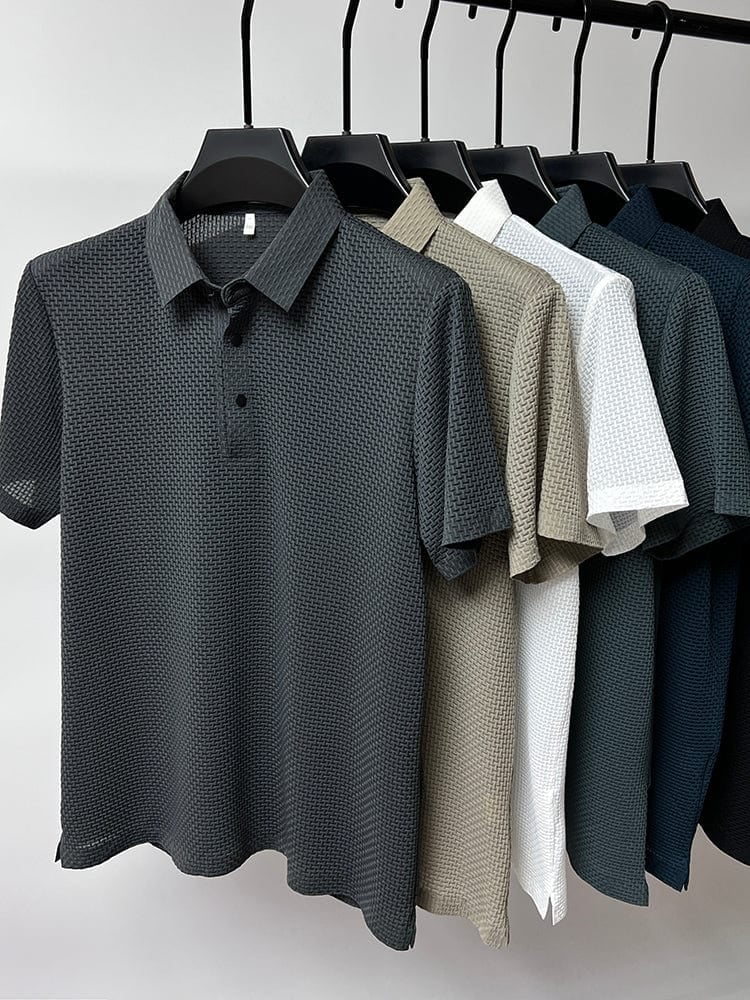 Men’s Ice Silk Polo Shirt – Breathable Summer Smart Casual Tee