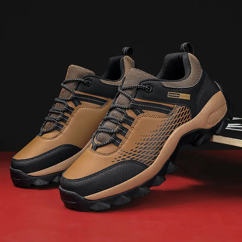 Men's Wear Resistant Waterproof Non-slip Anti-skid Anti-puncture Hiking Shoes Orthopedic Wide Toe Arch Support Walking Shoes