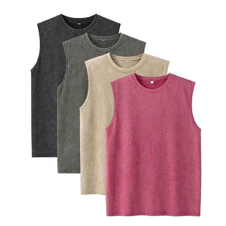 Men’s Oversized Washed Sleeveless Tee