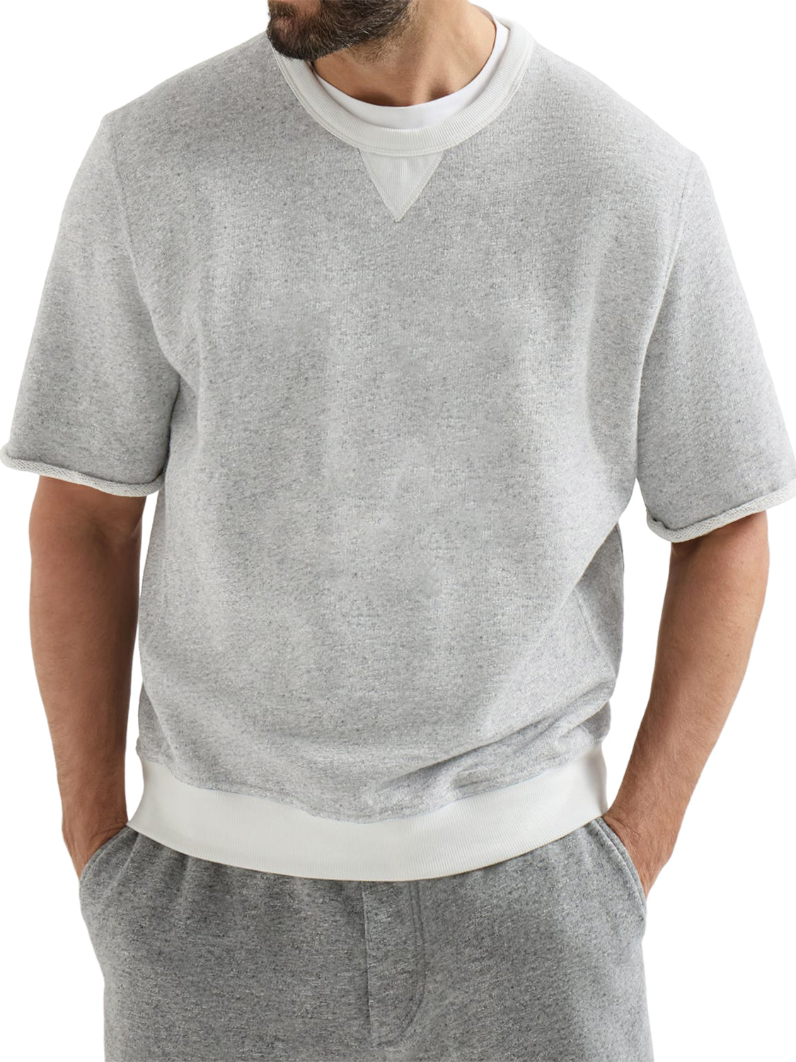 Men's French-style Terry Cloth Athletic T-shirt