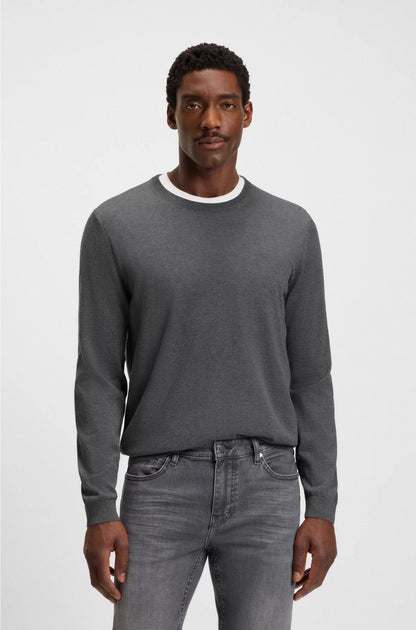 SLIM-FIT SWEATER IN MERINO WOOL WITH CREW NECKLINE