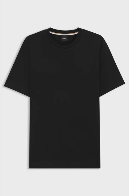 REGULAR-FIT T-SHIRT IN COTTON JERSEY WITH RIBBED COLLAR