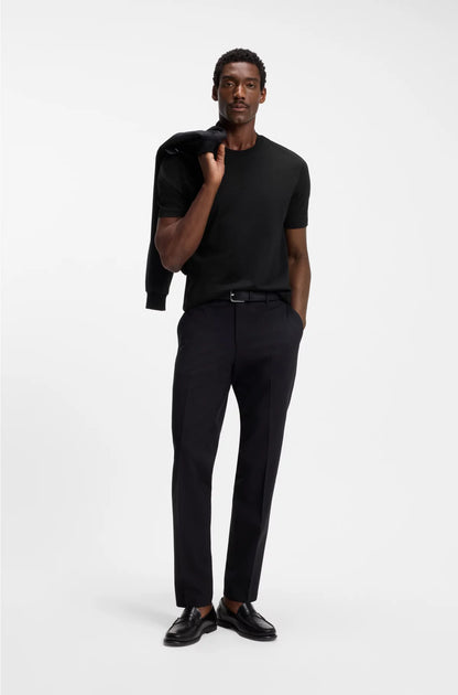 REGULAR-FIT T-SHIRT IN COTTON JERSEY WITH RIBBED COLLAR
