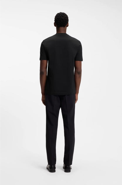 REGULAR-FIT T-SHIRT IN COTTON JERSEY WITH RIBBED COLLAR