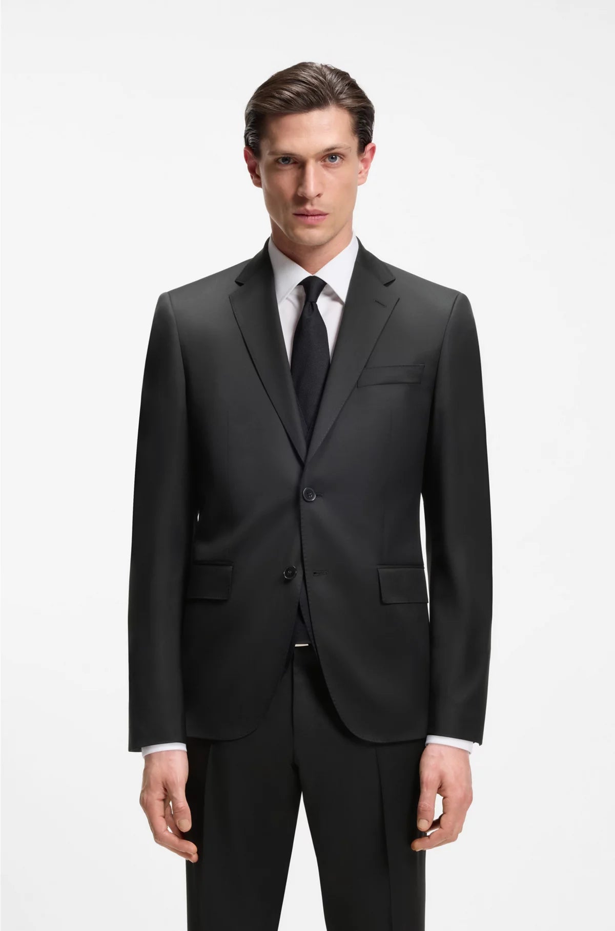REGULAR-FIT SUIT JACKET IN VIRGIN-WOOL SERGE