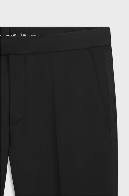 SLIM-FIT TUXEDO TROUSERS IN VIRGIN-WOOL SERGE