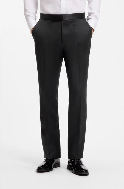 REGULAR-FIT TUXEDO TROUSERS IN VIRGIN-WOOL SERGE