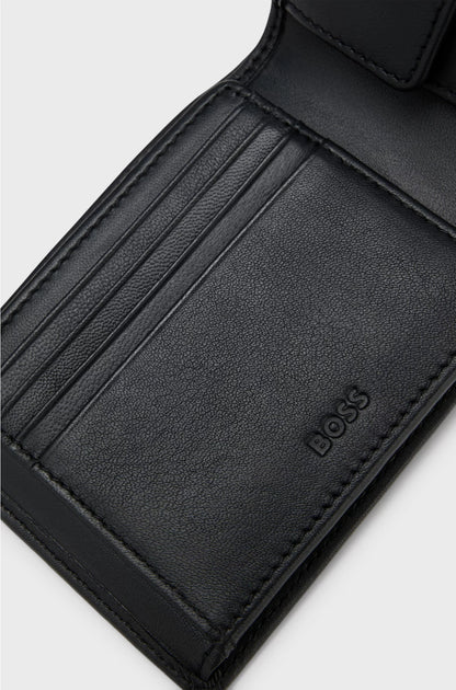 TRI-FOLD WALLET IN MICRO-GRAINED LEATHER