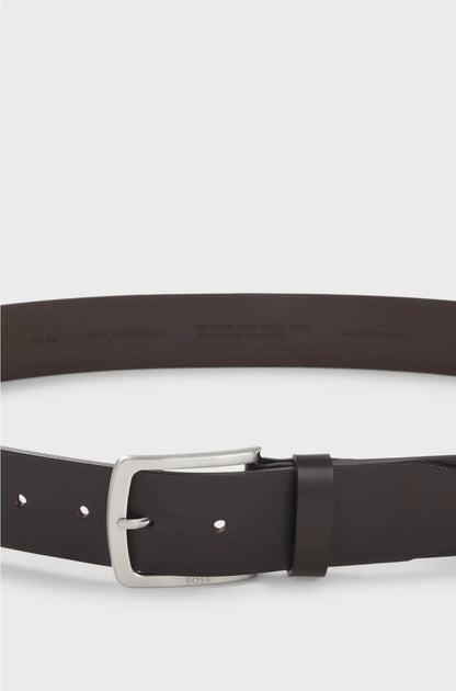 ITALIAN-LEATHER BELT WITH LOGO-ENGRAVED BUCKLE