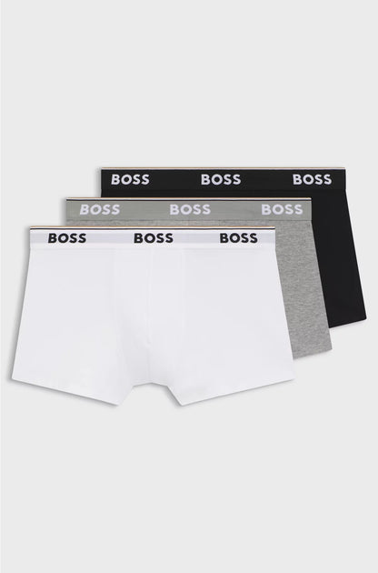 THREE-PACK OF STRETCH-COTTON TRUNKS WITH LOGO WAISTBANDS