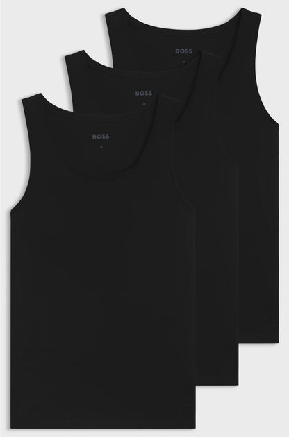THREE-PACK OF COTTON UNDERWEAR VESTS WITH EMBROIDERED LOGOS
