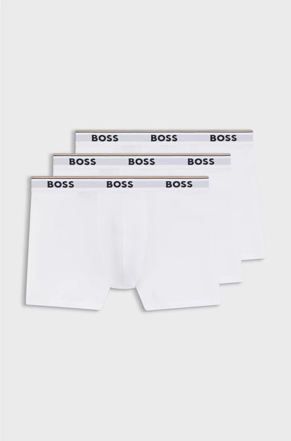 THREE-PACK OF STRETCH-COTTON BOXER BRIEFS WITH LOGOS