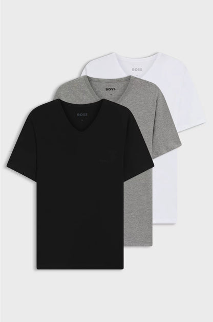THREE-PACK OF V-NECK UNDERWEAR T-SHIRTS IN COTTON