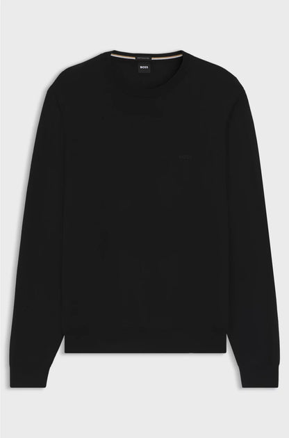 REGULAR-FIT SWEATER IN VIRGIN WOOL WITH EMBROIDERED LOGO