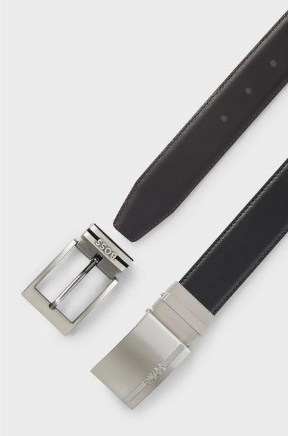 REVERSIBLE BELT IN ITALIAN LEATHER WITH INTERCHANGEABLE BUCKLES
