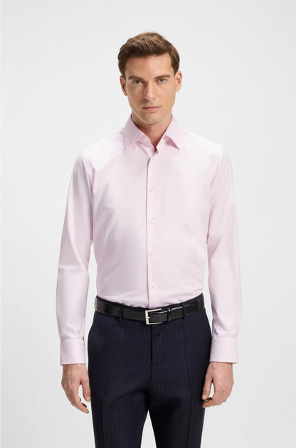 REGULAR-FIT SHIRT IN EASY-IRON STRUCTURED STRETCH COTTON