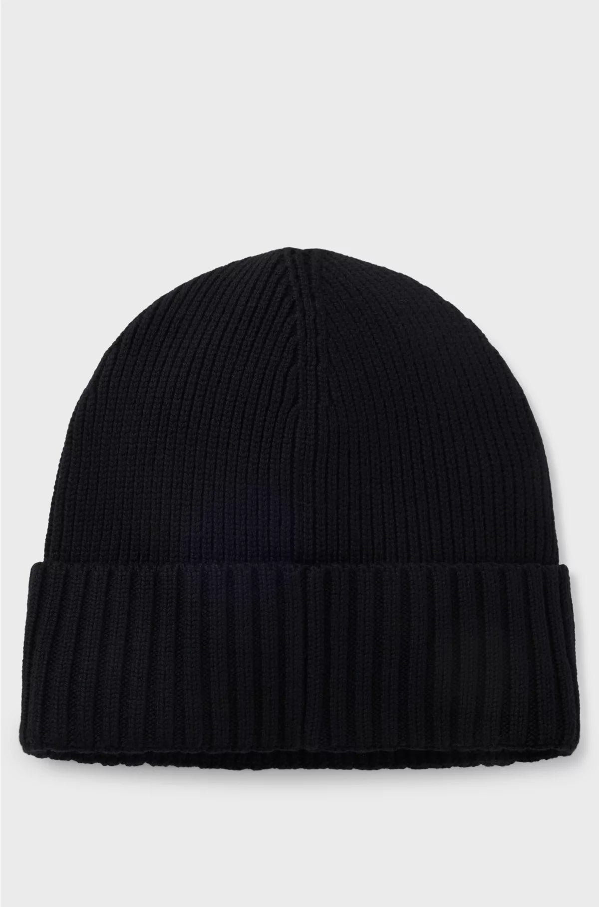 BEANIE HAT IN VIRGIN WOOL WITH LOGO PLAQUE