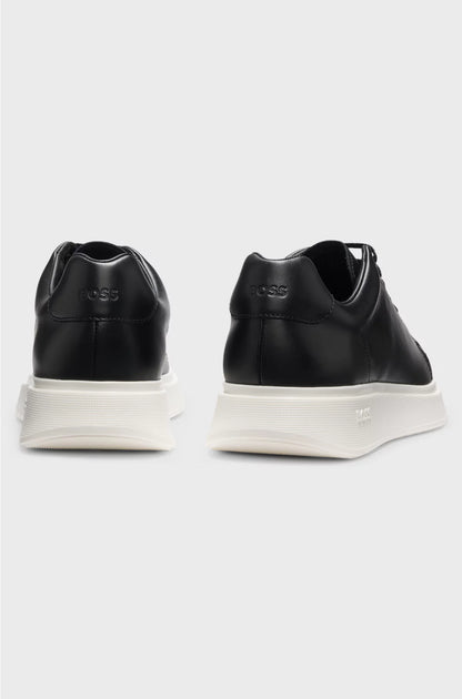 LEATHER TRAINERS WITH RUBBER OUTSOLE