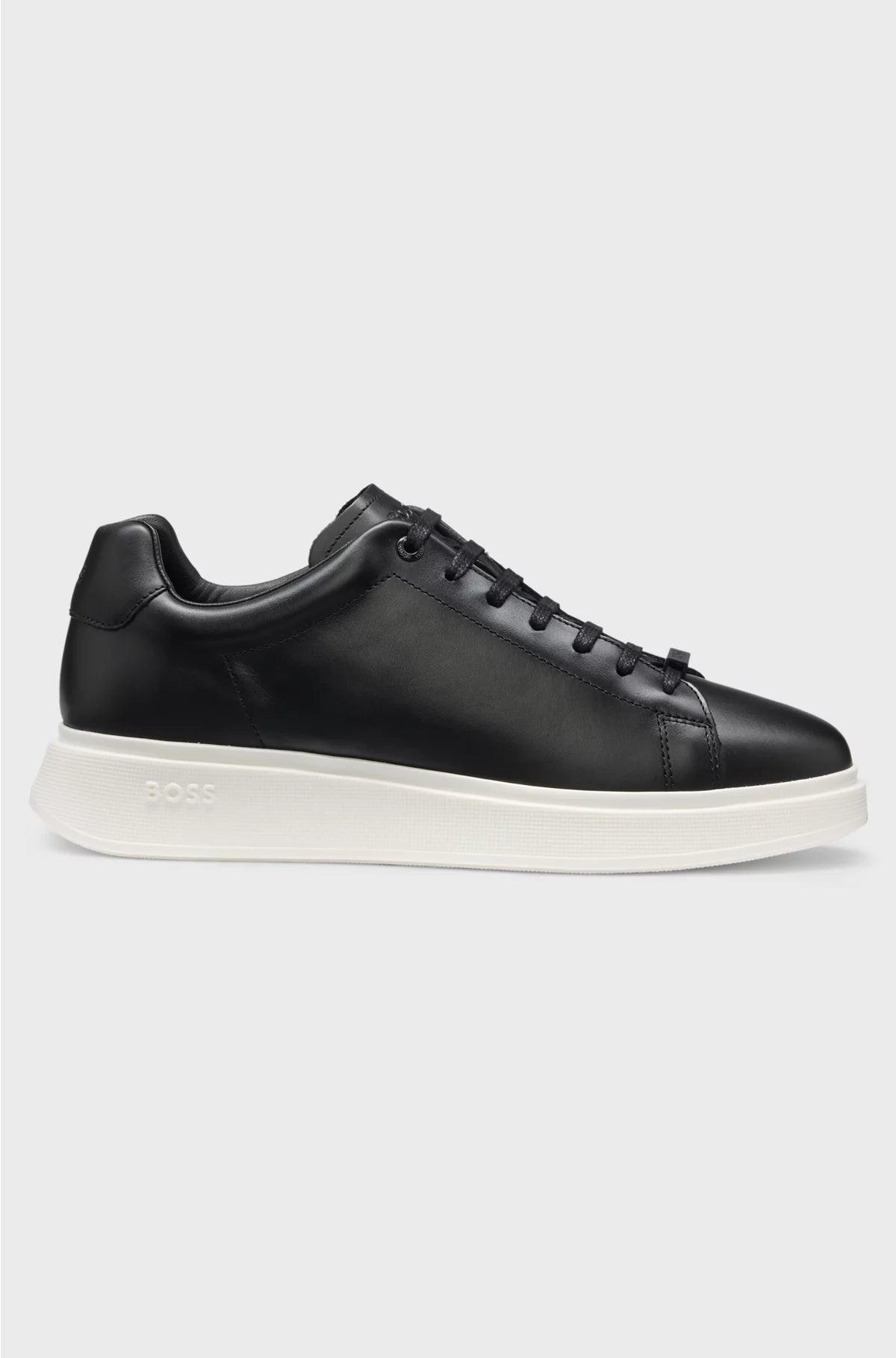 LEATHER TRAINERS WITH RUBBER OUTSOLE