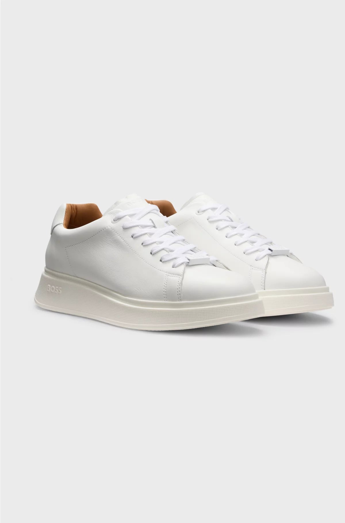 LEATHER TRAINERS WITH RUBBER OUTSOLE