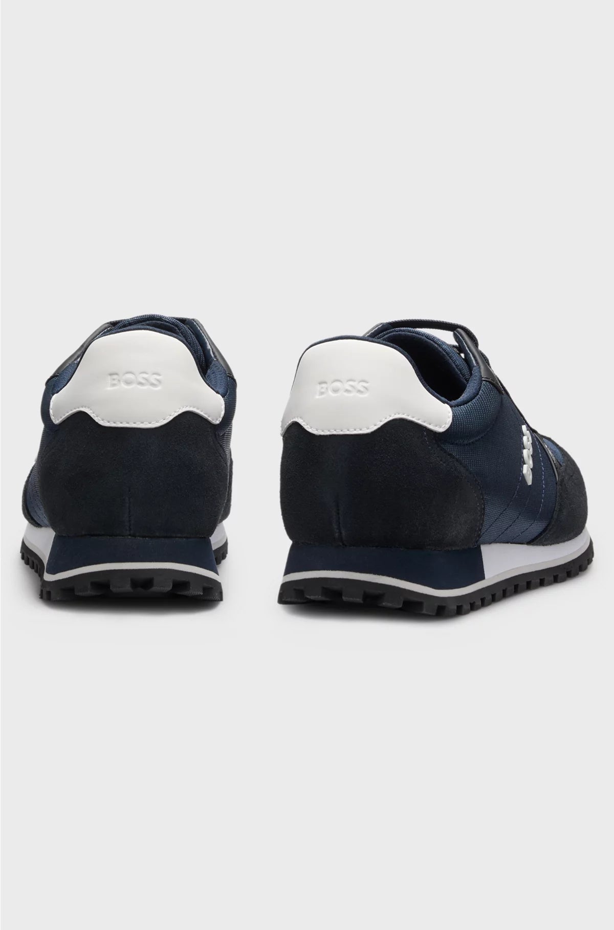 RUNNING-INSPIRED TRAINERS WITH FAUX-LEATHER TRIMS