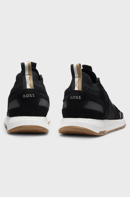 TRAINERS WITH KNITTED UPPERS AND SUEDE TRIMS