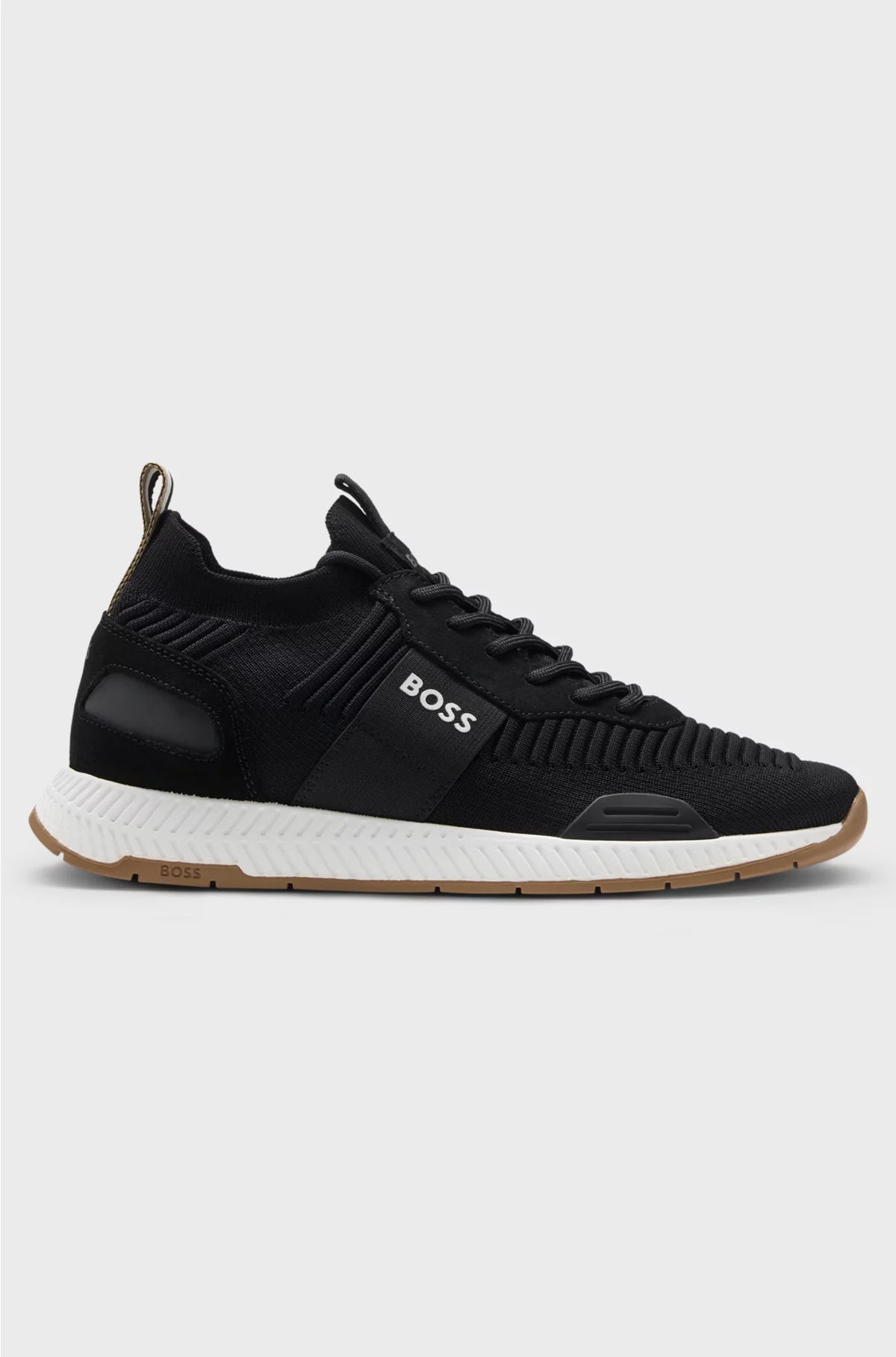 TRAINERS WITH KNITTED UPPERS AND SUEDE TRIMS