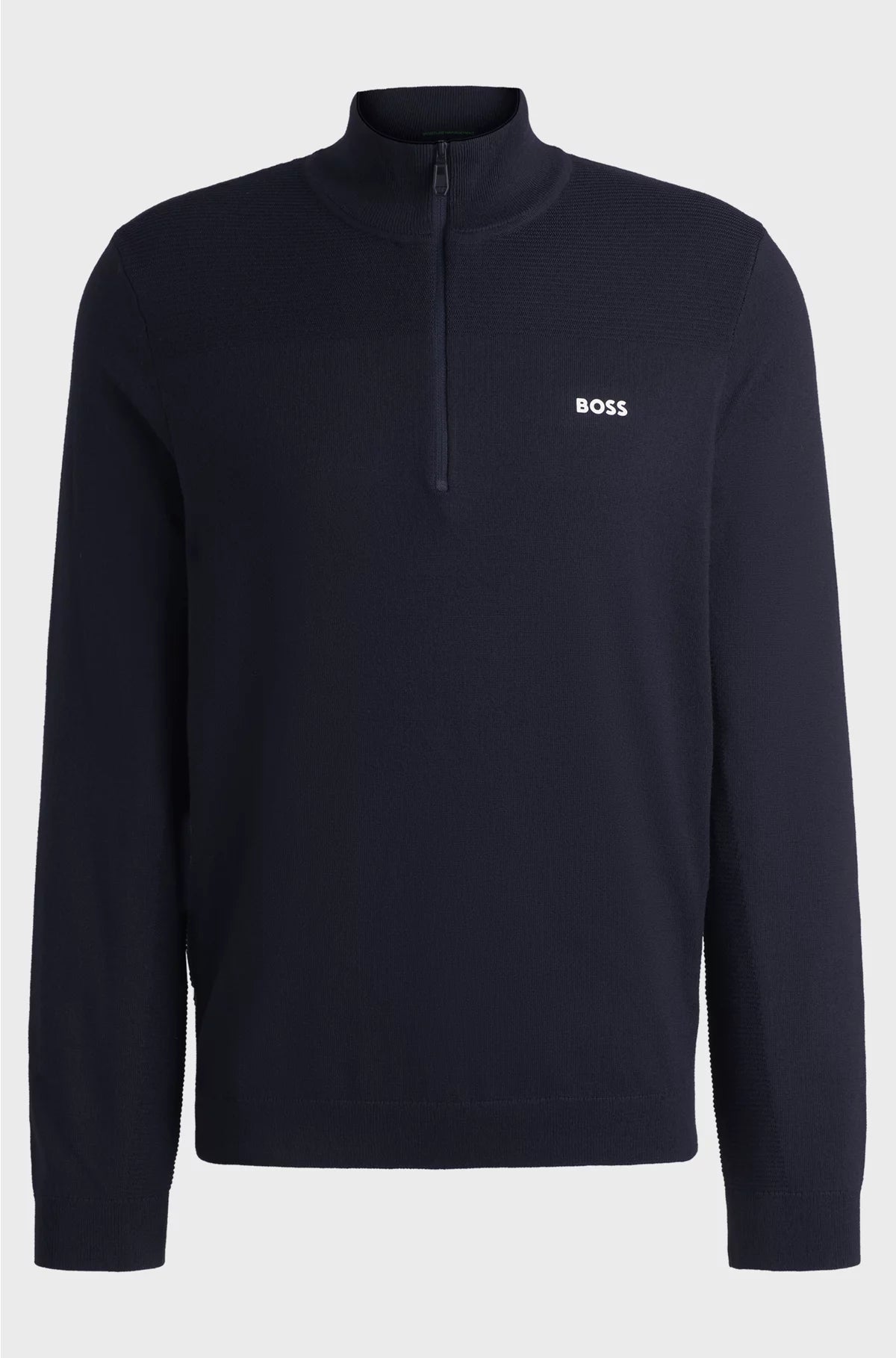 BRANDED ZIP-NECK SWEATER IN DRY-FLEX FABRIC