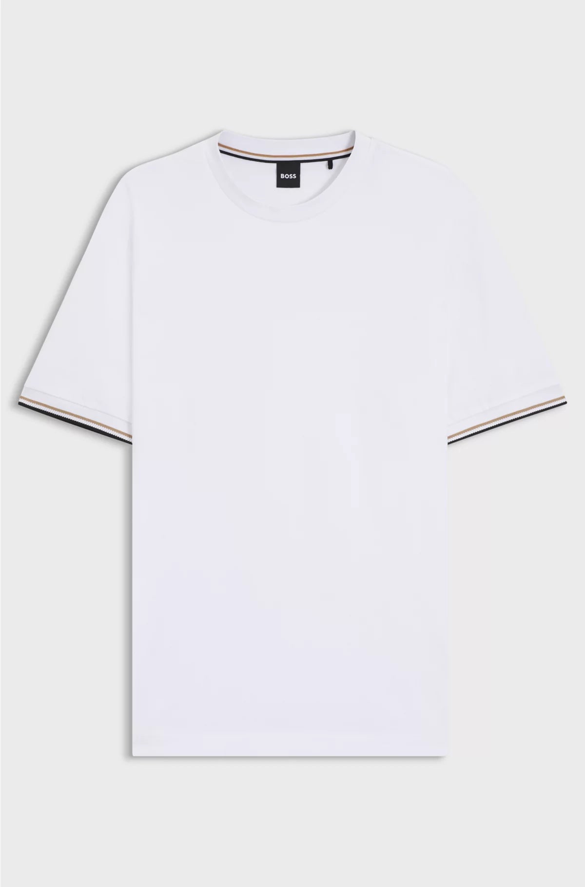 COTTON-JERSEY T-SHIRT WITH SIGNATURE-STRIPE CUFFS
