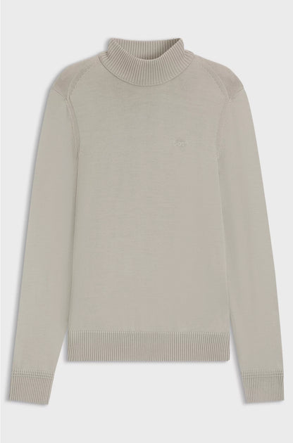 WOOL-BLEND ROLLNECK SWEATER WITH EMBROIDERED LOGO