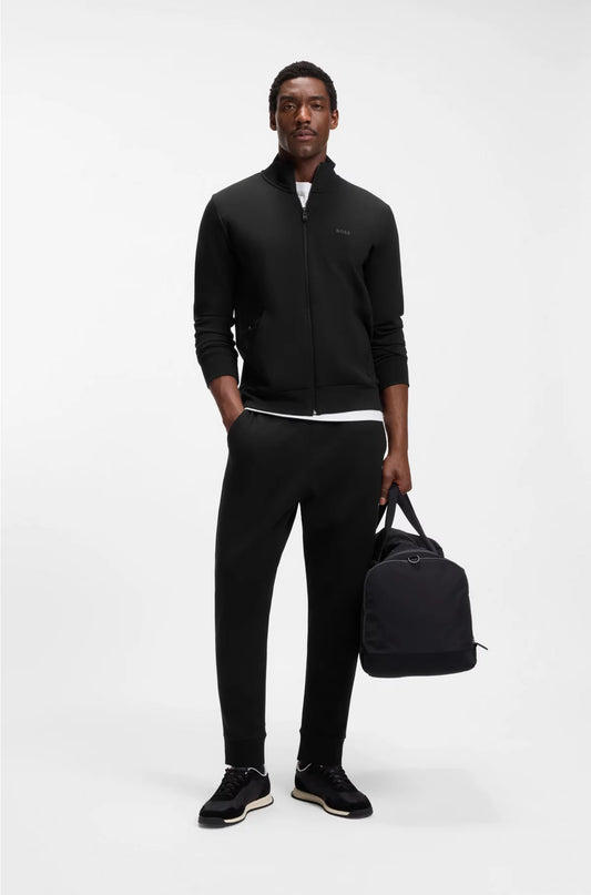 STRETCH-COTTON TRACKSUIT BOTTOMS WITH LOGO PRINT