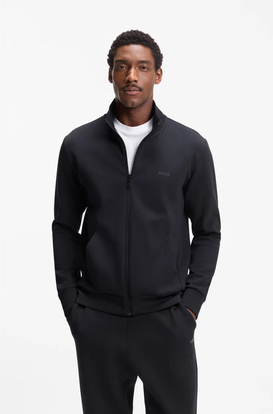 STRETCH-COTTON ZIP-UP SWEATSHIRT WITH LOGO PRINT