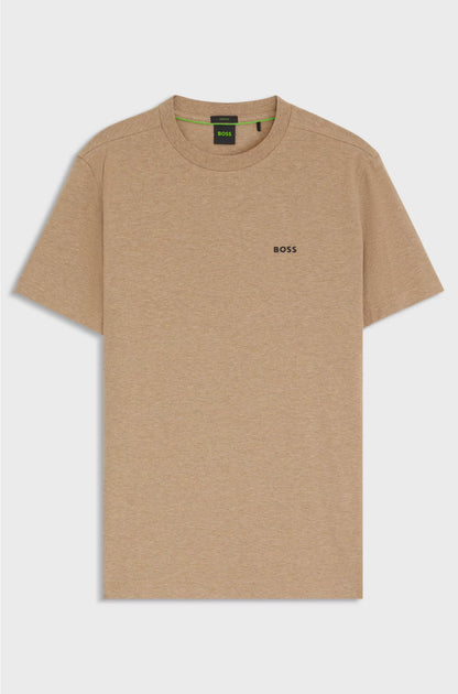 STRETCH-COTTON T-SHIRT WITH CONTRAST LOGO
