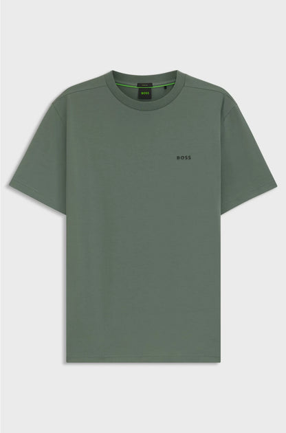STRETCH-COTTON T-SHIRT WITH CONTRAST LOGO