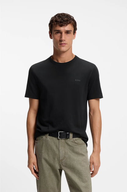 COTTON SLUB T-SHIRT WITH LOGO DETAIL